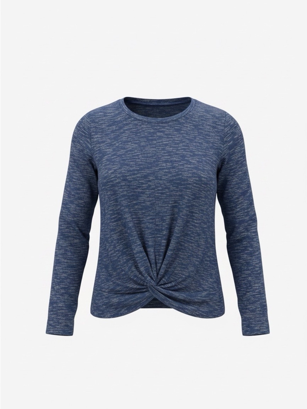 Long Sleeve Twist-Front Top - Blue
